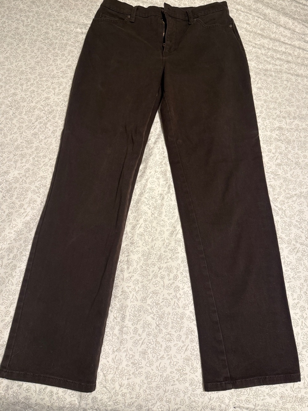 Gloria Vanderbilt Classic Straight-Leg Dark Brown Pants